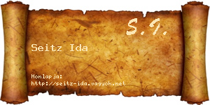 Seitz Ida névjegykártya